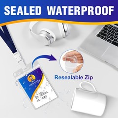 10Pack Vertical ID Badge Holder – Extra Thick Clear Vertical, 10 Packs
