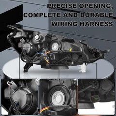 2PCS Halogen Headlight Black Housing For 2016-2018 Nissan Sentra NI2502244/3244