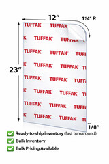 TUFFAK Polycarbonate Sheet 1/8in 12″ x 23″ Peel-off Film New ** Free Shipping**