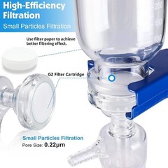 1000mL Lab Vacuum Filtration Distillation Apparatus, Glass Suction Filtering Kit