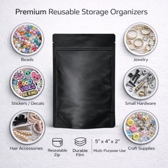 50 Pack 3.5g Smell Proof Foil Mylar Bags 4” x 5” Mix Designs Zip Bags