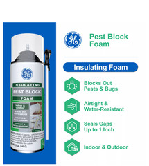 🚨TWO PACK 12 OZ CANS! New GE Pest/Rodent Block Insulating White Foam Sealant🚨