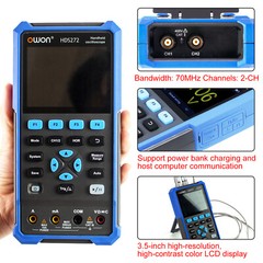 OWON HDS200 Series Handheld Digital Oscilloscope 2CH+1CH Waveform Generator USB