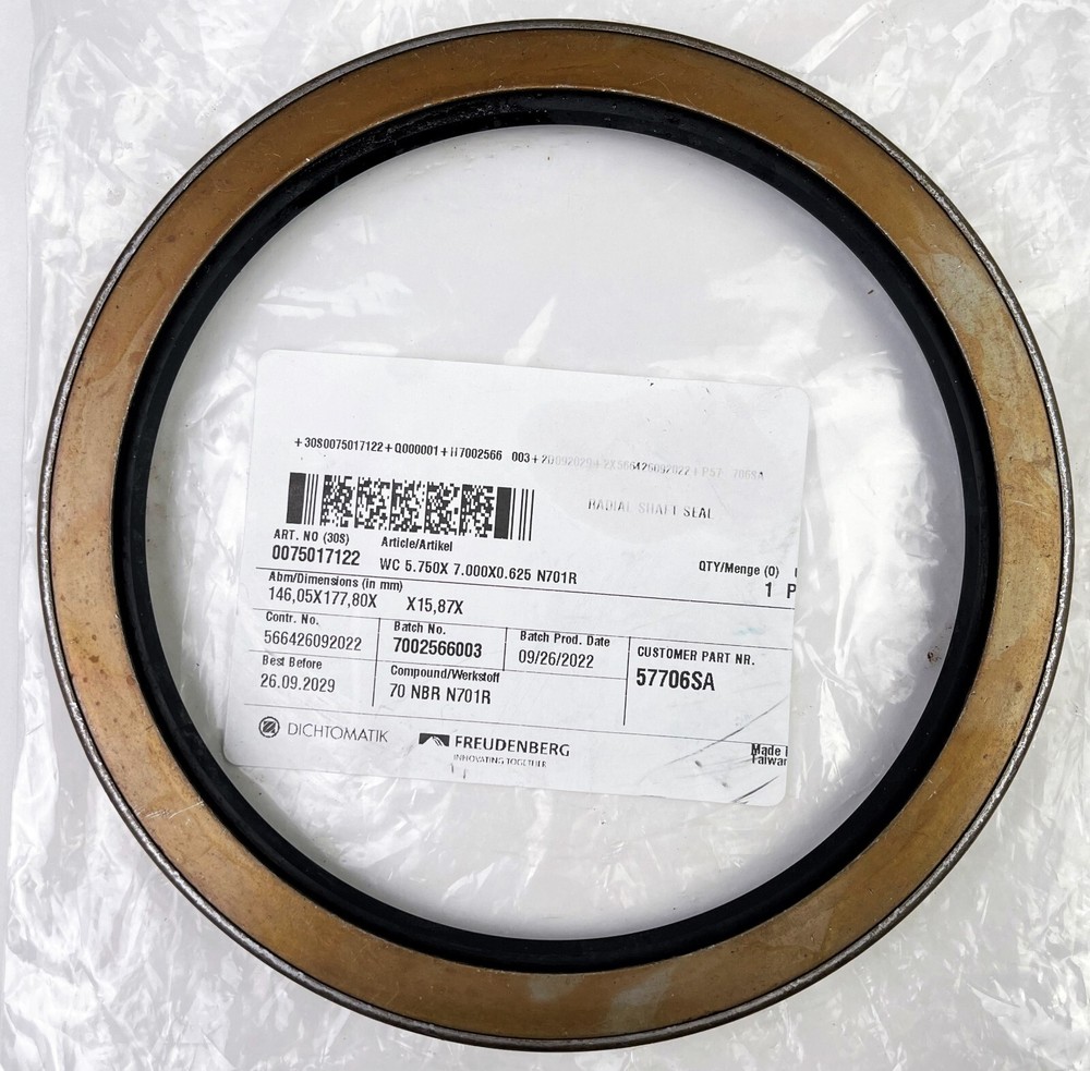 Freudenberg 57706SA Radial Shaft Carbon Steel Oil Seal 5.750″ x 7.000″ x 0.625″