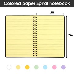 LABUK 4 Pack 5 x 7in Spiral Notebook, Journals, Poly Cover multicolor