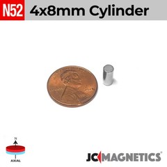 4mm x 8mm N52 Strong Rare Earth Neodymium Magnet Cylinder Disc 4x8mm