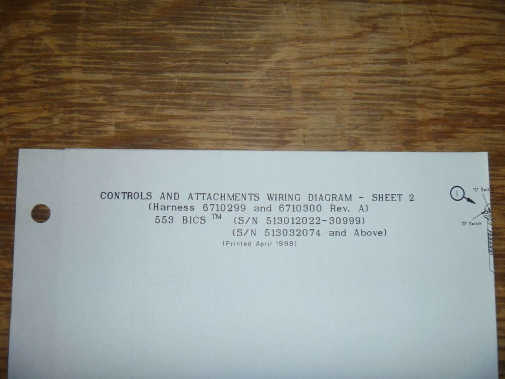 Bobcat 553 BICS Skid Steer Controls Electrical Wiring Diagram Manual 513012022