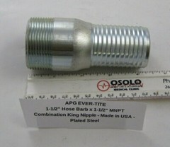 APG EVER-TITE 1-1/2″ Hose x 1-1/2″ MNPT Combination King Nipple – Made in USA –