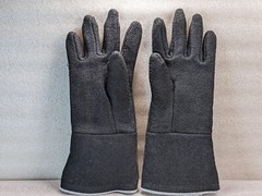 SHOWA, S (7) Cotton Lined Heat Resistant Glove Gauntlet Cuff, Black, Paired