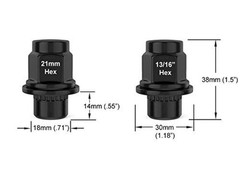 24pcs Black Mag Style Lug Nuts – 12×1.25 Thread Size – 1.5 inch L Color: Black