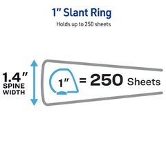 Avery 1″ Slant Ring Binder White 1 Pack