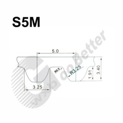 Timing Belt S5M Width=20mm Closed Loop Synchronous Timing Belt L=180mm~4000mm