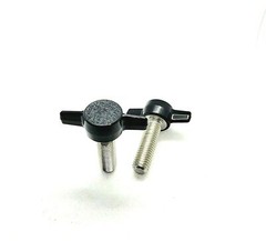 M10 x 35mm Clamping Thumb Screws with Black Tee Wing Butterfly Knob Bolts 2 Pack