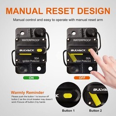 BULVACK 50 Amp Circuit Breaker with Manual Reset for Car Trolling Motors Boat