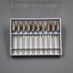 10 Pcs Dental Lab Clinic HP Tungsten Carbide Steel Burs Cutters 2.35mm L4 & F6
