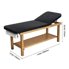 Uimoso Wooden Medical Exam Table with Adjustable Backrest for Clinical Use