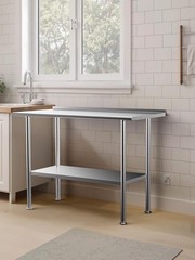 Commercial-Grade Prep Table 24X48 Ins with Adjustable Storage & Sturdy Design