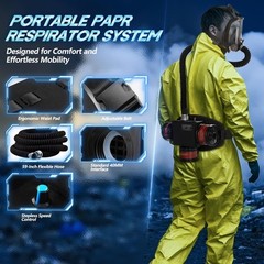 High-Efficiency PAPR Respirator System: Powered Air Purifying Respirators with 3