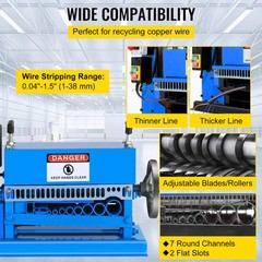 VEVOR Electric Wire Stripping Machine 1.5-38mm Cable Stripper 0.06″-1.5″ 1/2HP