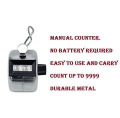 Metal Carnival Counter (4 Digit) Silver Colro Manual Hand Held Thumb Operated