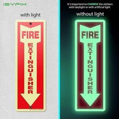 2 Pack Fire Extinguisher Sign 4×12 Inch 100% Rust Free 040 Aluminum Glow in Dark