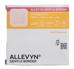 Allevyn Gentle Border Silicone Foam Dressing 10x10cm 66800270, Box IS damaged