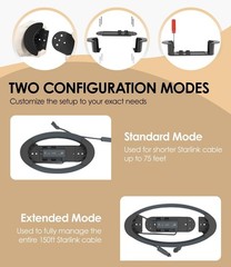 Black Ethernet Cable Caddy Holder Mounting Kit for StarLink Gen3 Cable Managemen