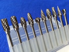 US10pc 3mm X 5mm Rotary Burr Tungsten Carbide Die Grinder Shank Carving Set Tool