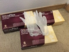 (Lot of 3) AMMEX GlovePlus Vinyl Powdered Gloves – Clear, Pack of 100, Size S