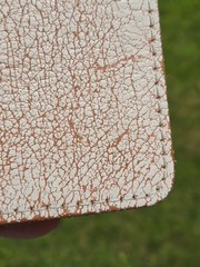Foxy Fix Leather Notebook Cover, Off White Snowflake, 4.5″x7.25″, Quad Elastics