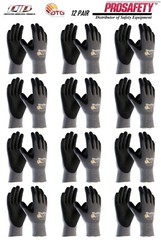 34-844 MaxiFlex Nitrile Grip Dotted Palm Coated PROTECTIVE WORK GLOVES 12- LARGE