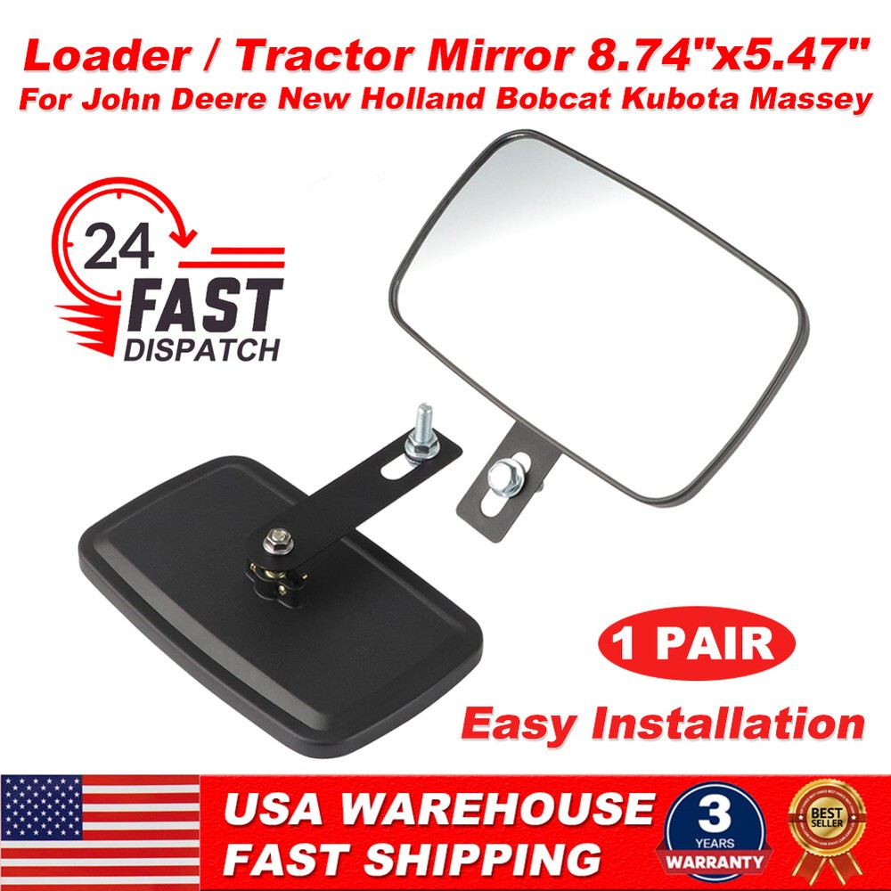 US For John Deere New Holland Bobcat Kubota Massey Loader / Tractor Mirror Kit