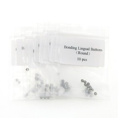 US Dental Orthodontic Composite Ceramic/Metal Lingual Button Bondable Round Base