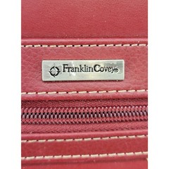 Franklin Covey Red Leather Classic 7 Ring Zip Around Day Planner Binder