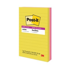 MMM 6603SSJOY 4″ x 6″ Note Pads – Summer Joy Collection Colors (3-Pads/PK) New