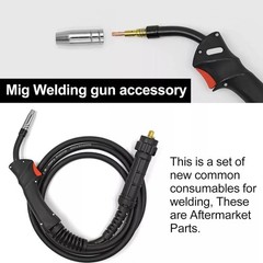 MIG Welding Nozzle Set 11PCS 15AK (0.8/1.0mm Contact Tips/Copper/Ceramic Nozzle)