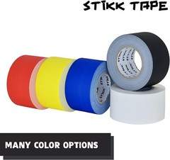 4″ x 60 Yard 96mm x 55 m 11 mil STIKK Black Gaffers Tape No Residue Cloth Matte