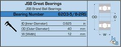(Qty. 10) 6203-5/8-2RS High Quality Two Side Sealed Bearings 6203-10-2RS 5/8” ID