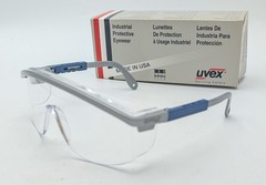 New NOS UVEX Astrospec 3000 Clear Lens Safety Glasses Made In USA Blue Silver