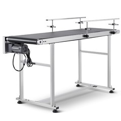 VEVOR Belt Conveyor PVC Stainless Steel Belt Conveyor 59″x15.7″ Double Guardrail