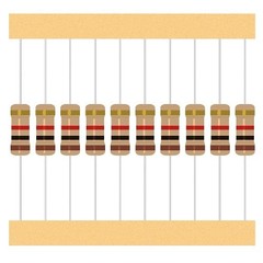 25 Values 1W Carbon Film Resistor Kit 1 Ohm to 1M Ohm Watt 5 Resistor Assortment