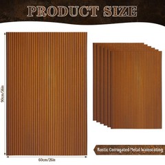 Blulu 6 Pcs Steel Rustic Corrugated Metal Sheets Wainscoting Panels for Wall …