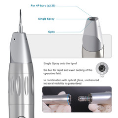 Dental Low Speed 1:1 Direct Drive Straight Handpiece with Single Spray HP Burs