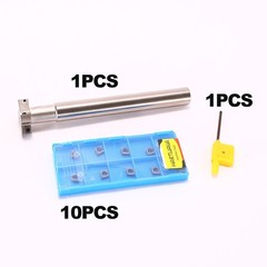 End Mill Holder T Slot Cutter Milling 4 Flute 30mm T10mm Carbide Inserts CCMT06