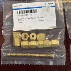 50 pcs (5 packs of 10) Agilent 5181-7479 Brass Nut Ferrule Combo 1/8″ SEALED NEW