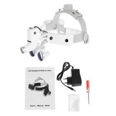 DY-106 3.5X Surgical Loupes Headband & 5W ENT Headlight Headlamp White USA