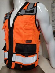 Safety vest orange with Tablet Pocket