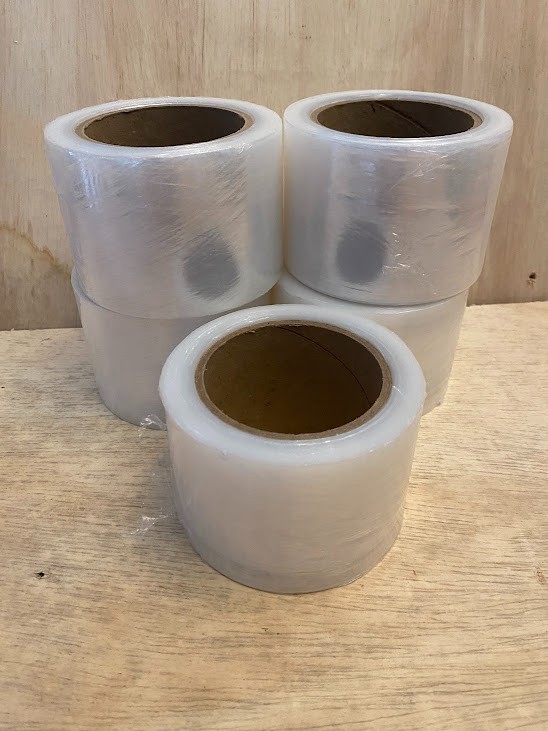 Mini Stretch Wrap Clear Film 3 Inch x 1000 Ft 50 Gauge LOT OF 5 ROLLS NO HANDLE