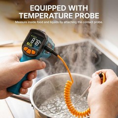 Infrared Thermometer, -58°F to 1472°F-50~800°C, Non-Contact Digital Laser The…