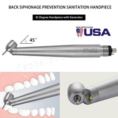 Dental 45 Degree Surgical LED High Speed Handpiece 4 Hole Single water Spray